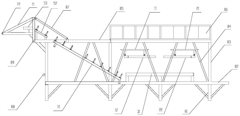 Integrated continuous discharging mobile mixing plant