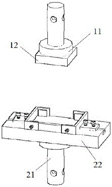 Clamping device for pushout test on bamboo/wood member bolt pin connecting member