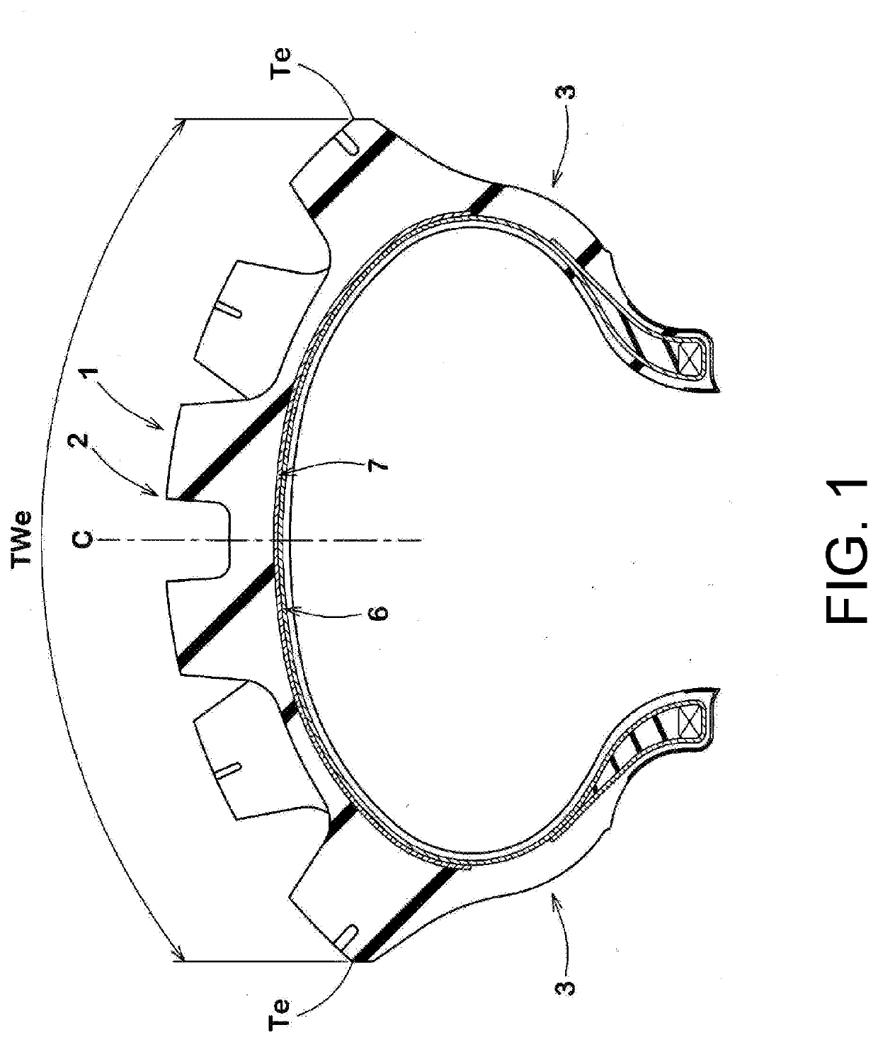 Tire for motorcycle for uneven ground traveling