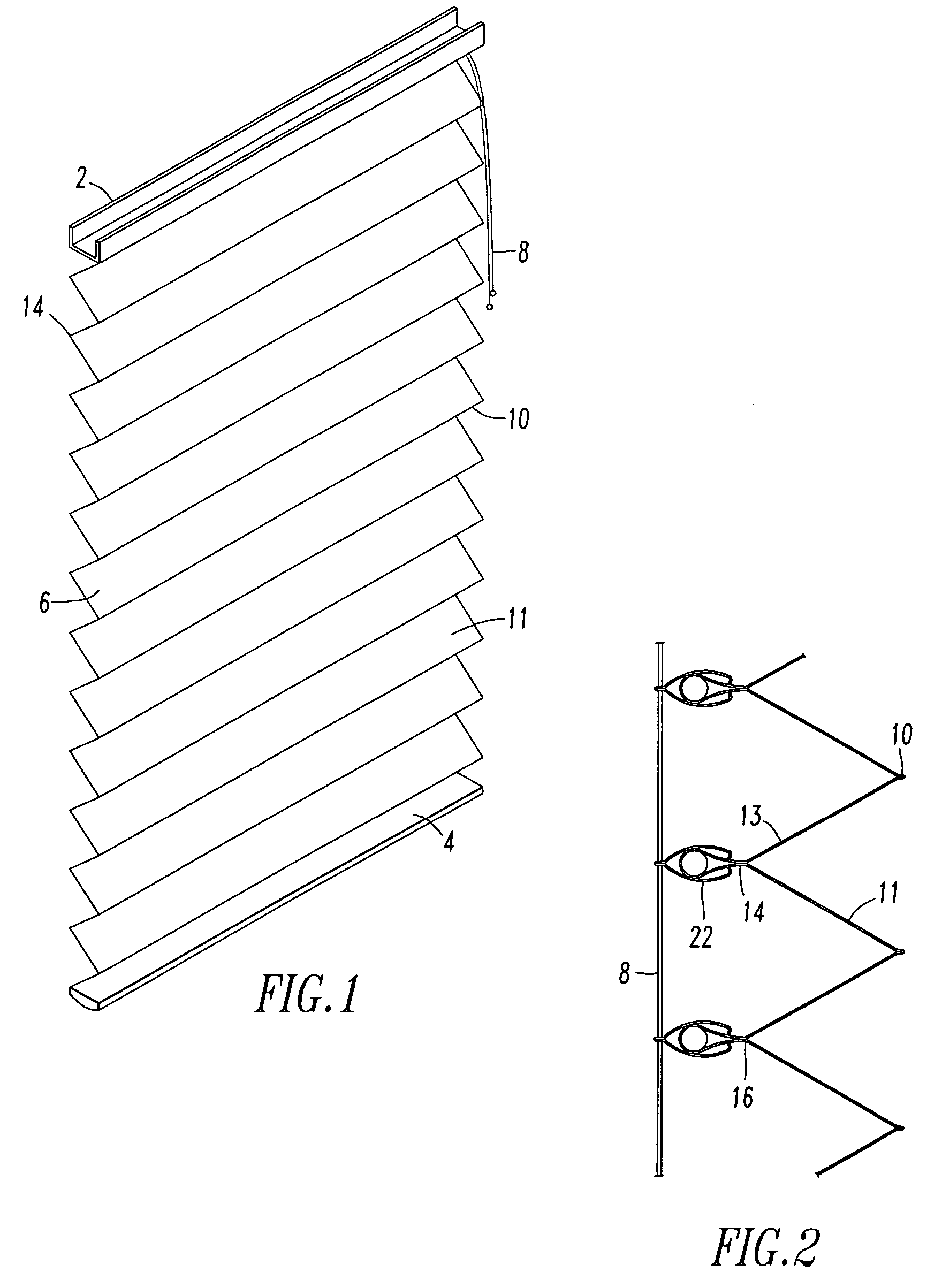 Pleated shade with sewn in pleats