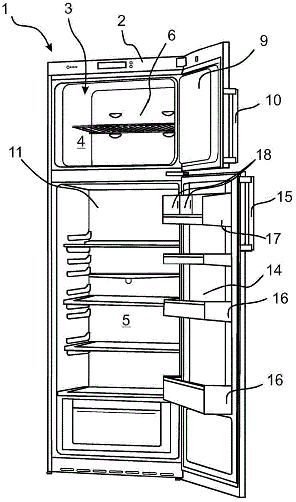 Refrigerating appliance with storage compartment with sliding door