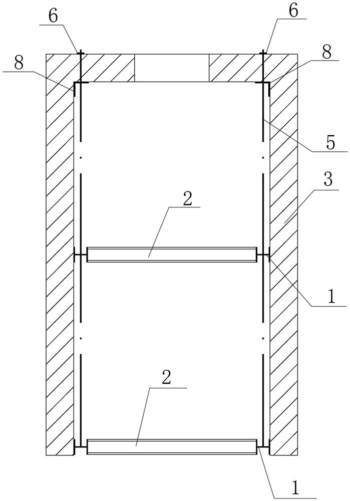 Built-in portal rigid frame structure for reinforcing existing masonry building and construction method of built-in portal rigid frame structure