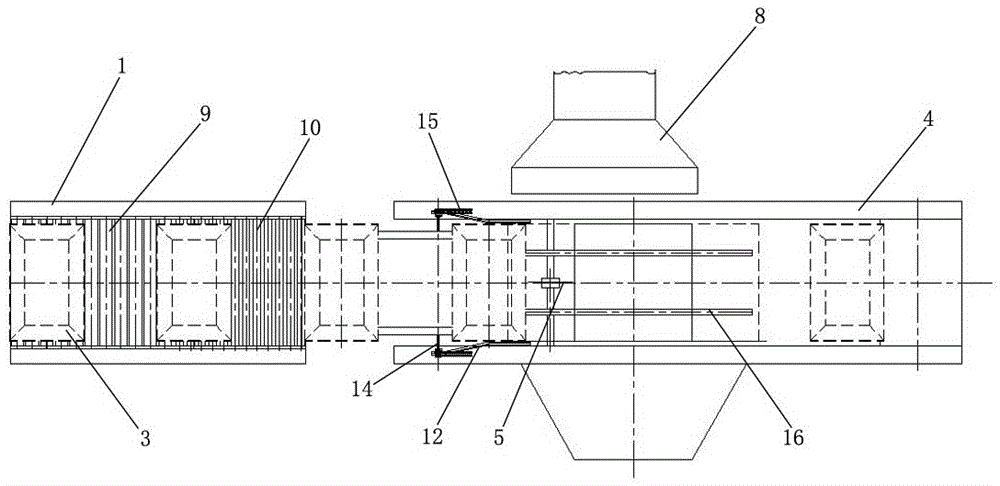 An automatic continuous bag breaking and unloading device