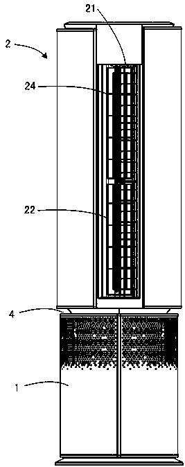 Vertical air conditioner with swing leaves