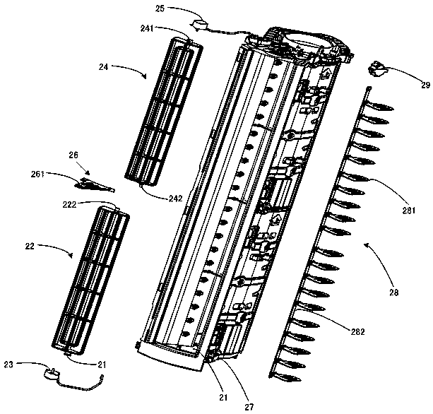 Vertical air conditioner with swing leaves