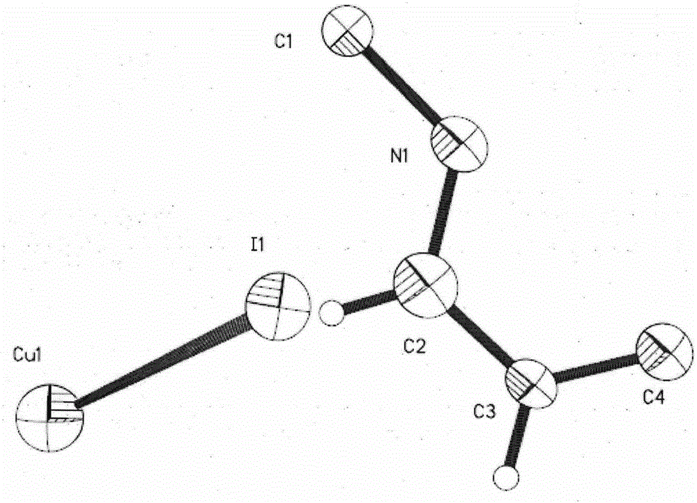 Organic/inorganic hybridized cuprous iodine anion high-polymeric chain-based semiconductor material