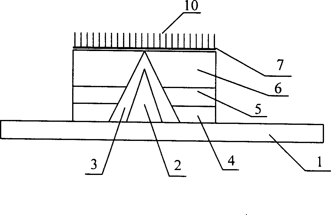 Plane display with VMOS cathode structure and manufacturing technology