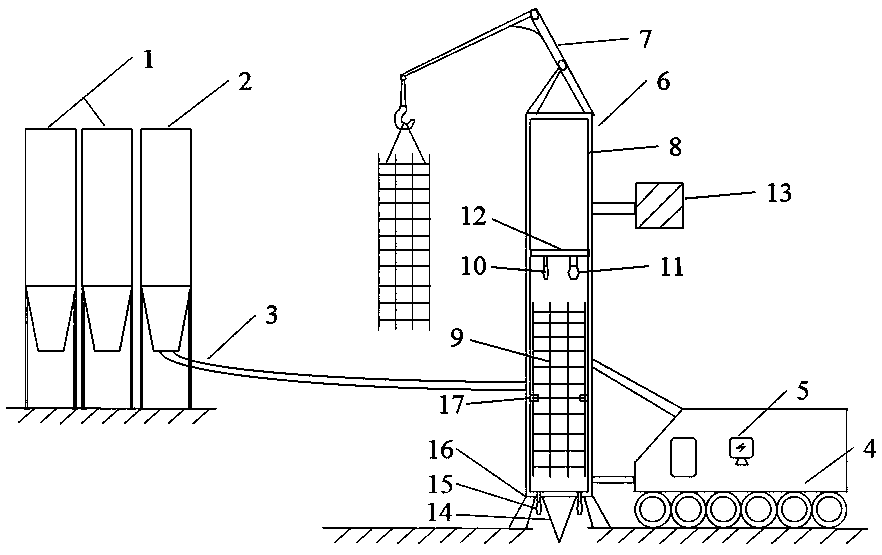 On-site construction system and method of pile foundation based on 3D printing