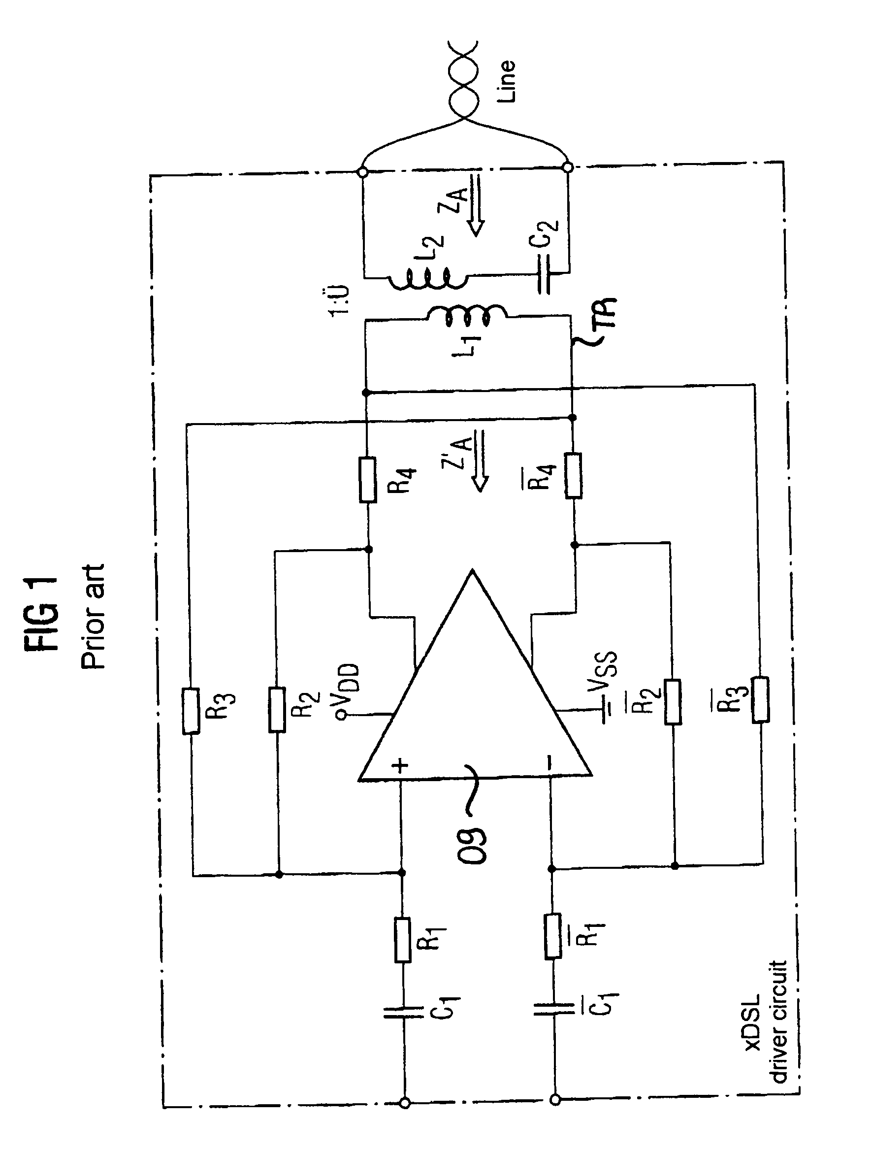 xDSL multistandard driver circuit