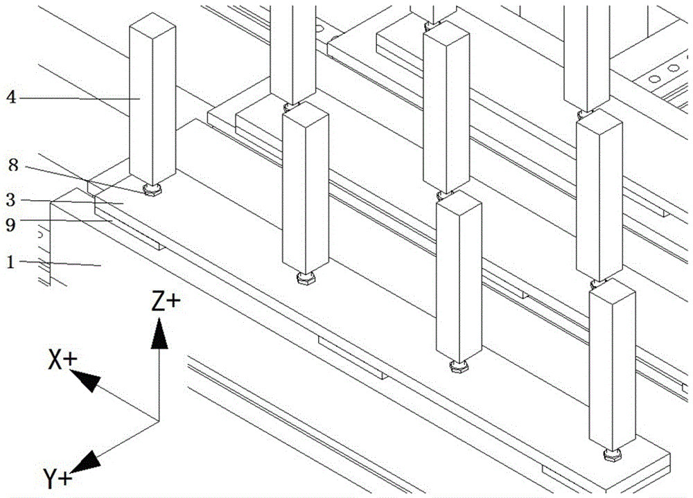 Heat error measuring system of whole workbench of numerical control machine tool and measuring method of system