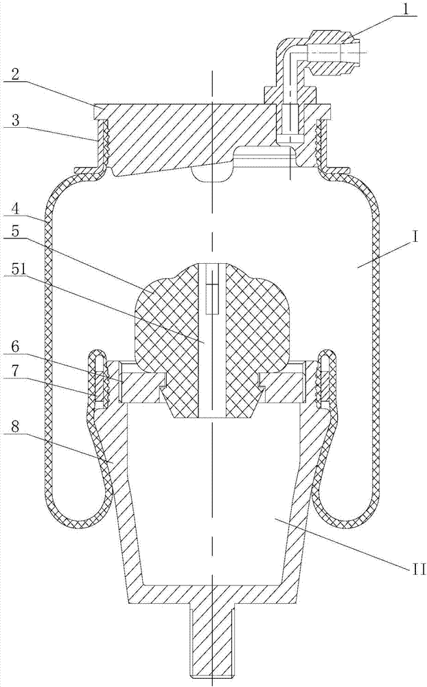 Air spring structure provided with auxiliary air chamber