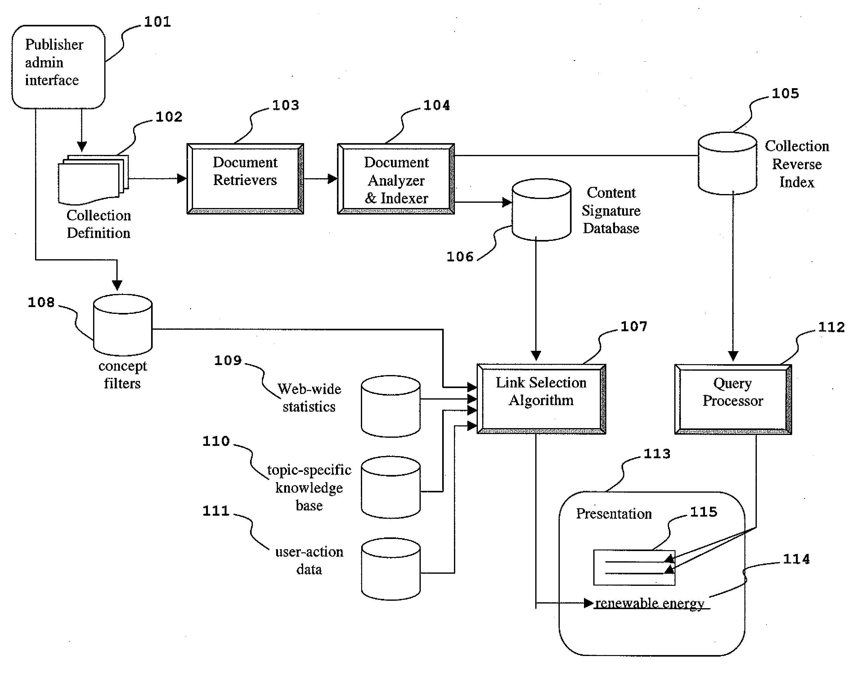 System for improving document interlinking via linguistic analysis and searching