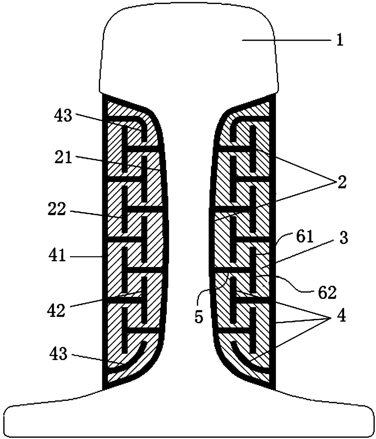 Double-T staggered constrained damping rail