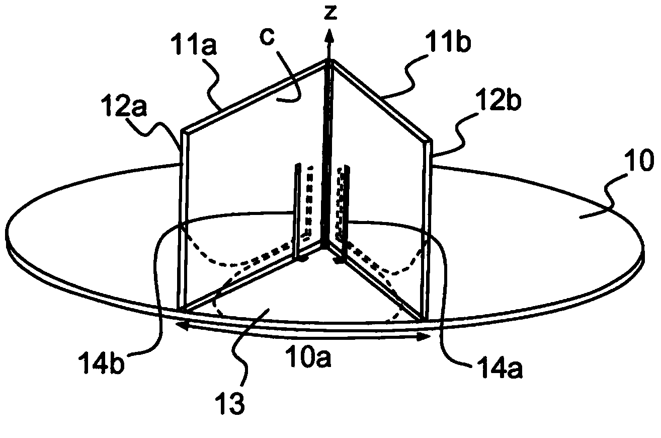 Printed slot-type directional antenna, and system comprising an array of a plurality of printed slot-type directional antennas