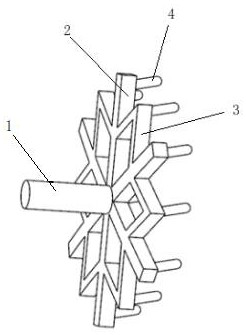 A snowflake-shaped turbine blade cooling structure