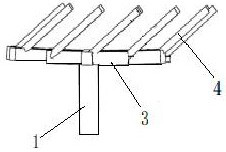 A snowflake-shaped turbine blade cooling structure