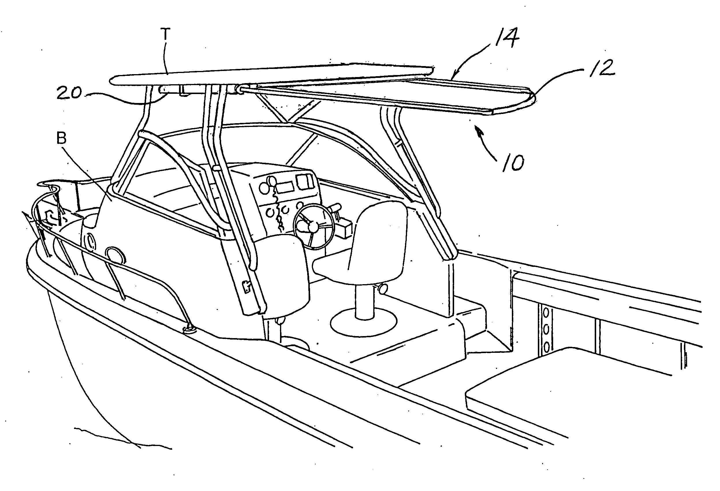 Retractable bimini top device