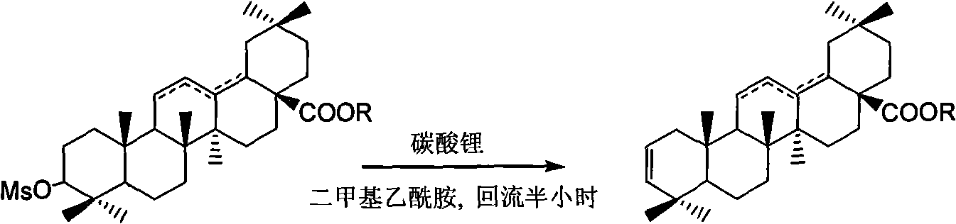 11-brominated-12-oleanane type pentacyclic triterpenoid and application thereof