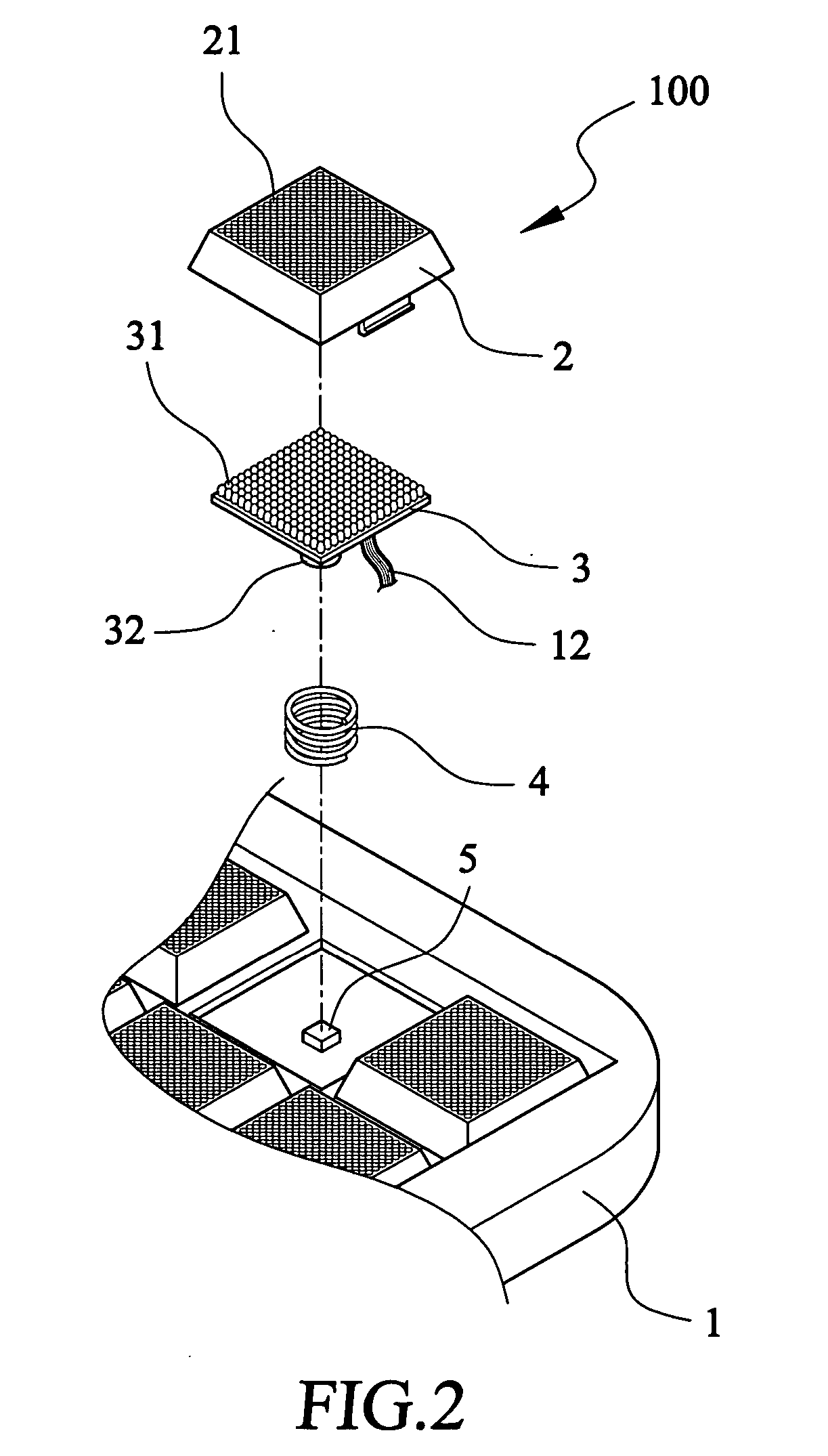 Keyboard module with light-emitting array and key unit thereof