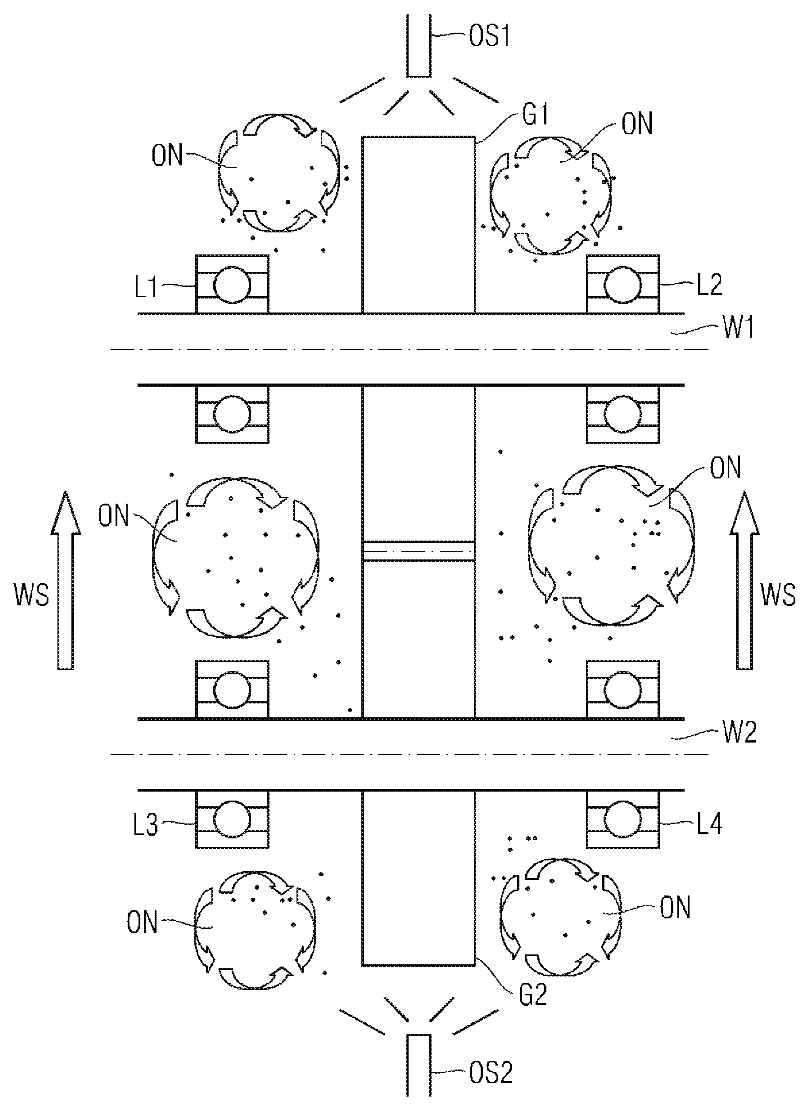 Device for spray lubricating wind turbine transmission