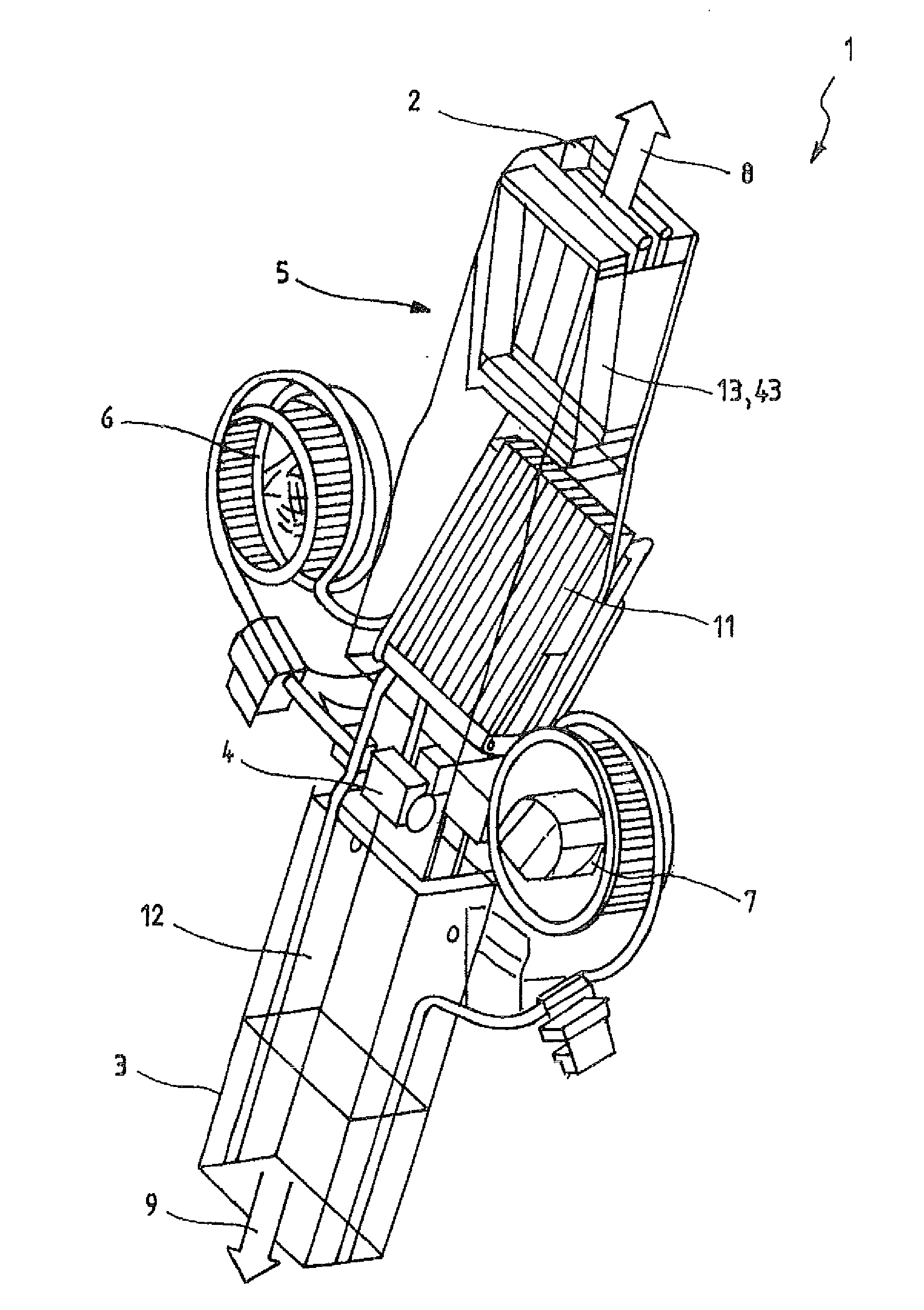 Compact HVAC system for a motor vehicle