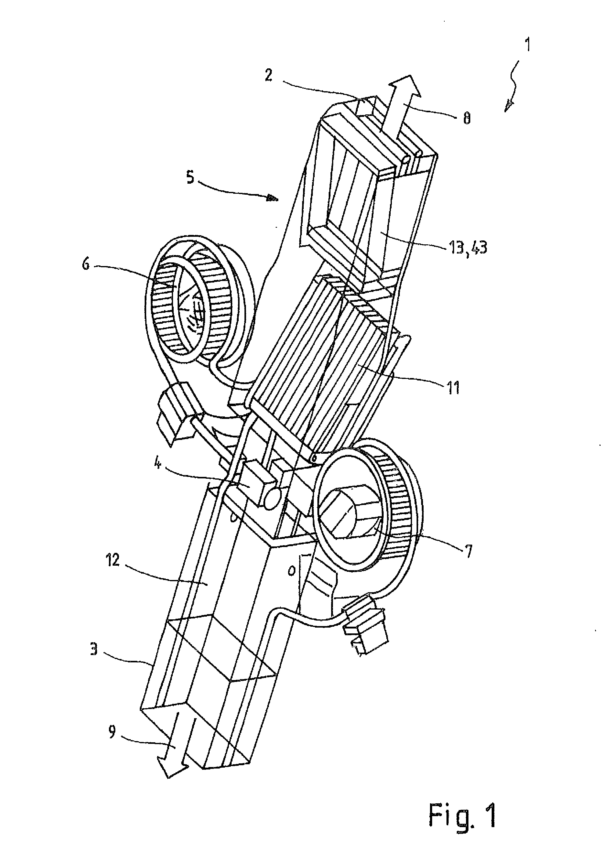 Compact HVAC system for a motor vehicle