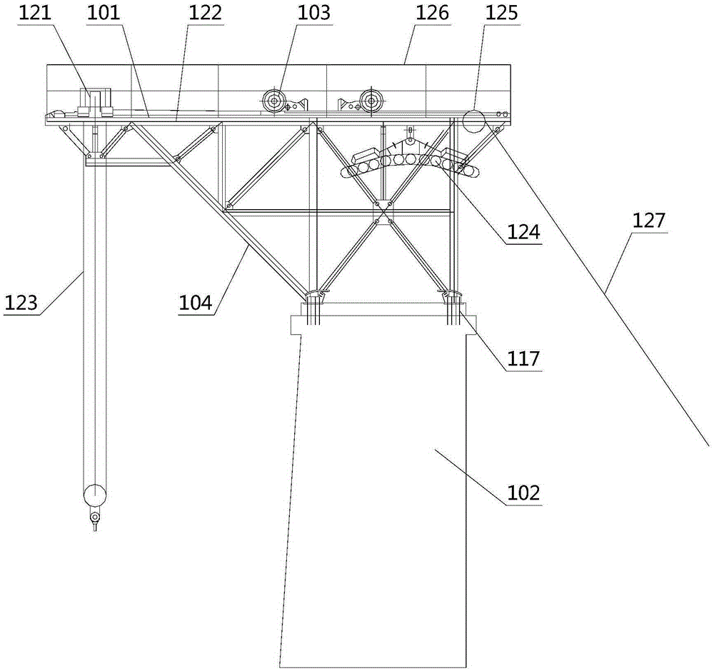 Multifunctional portal device of suspension bridge pillar top