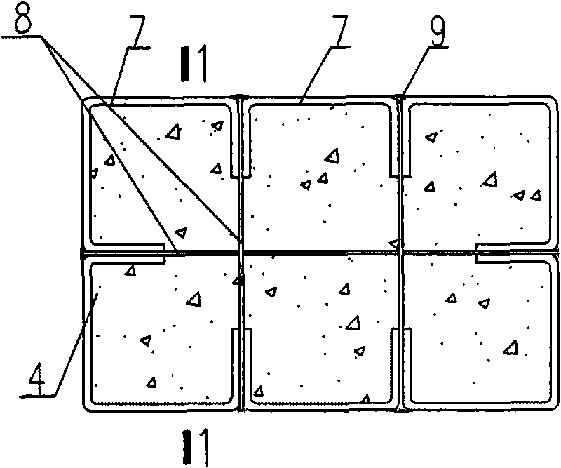 Concrete post provided with counter pulling sheet profile steel welding rectangular steel tube