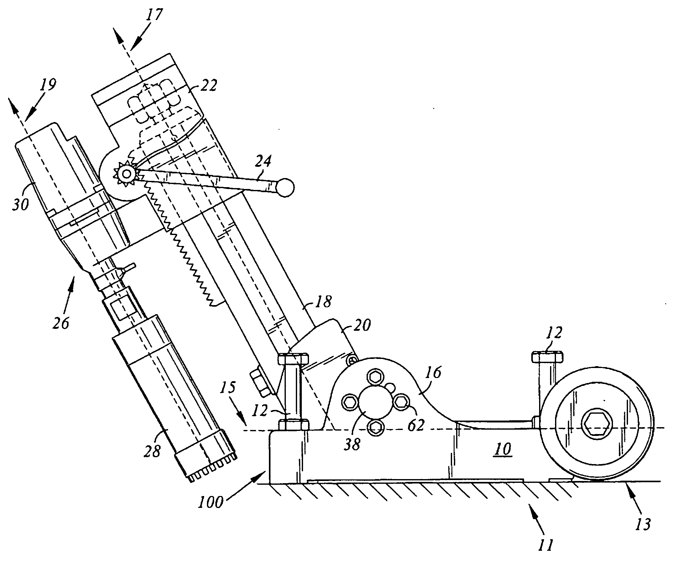 Core drill assembly with the ability to control angle of drilling