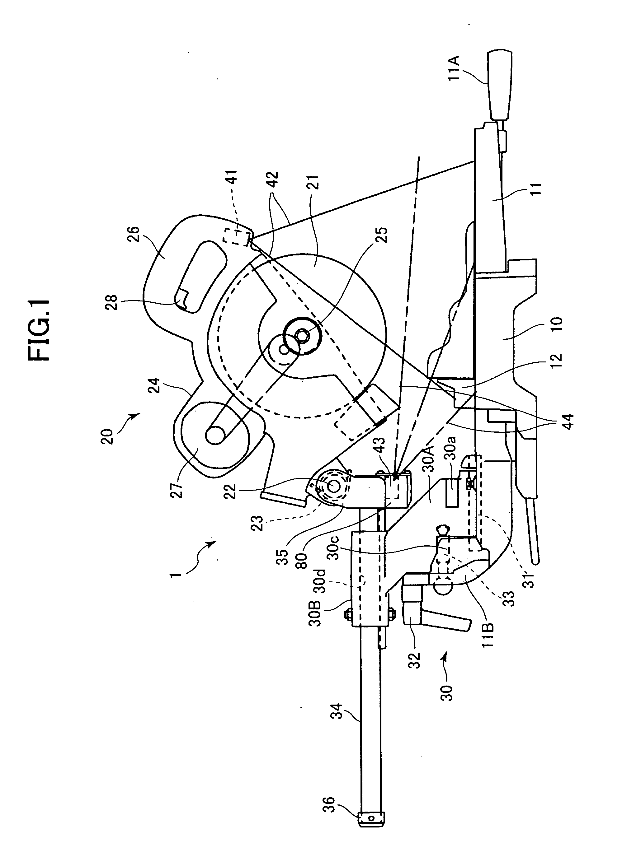 Miter saw having two laser oscillators