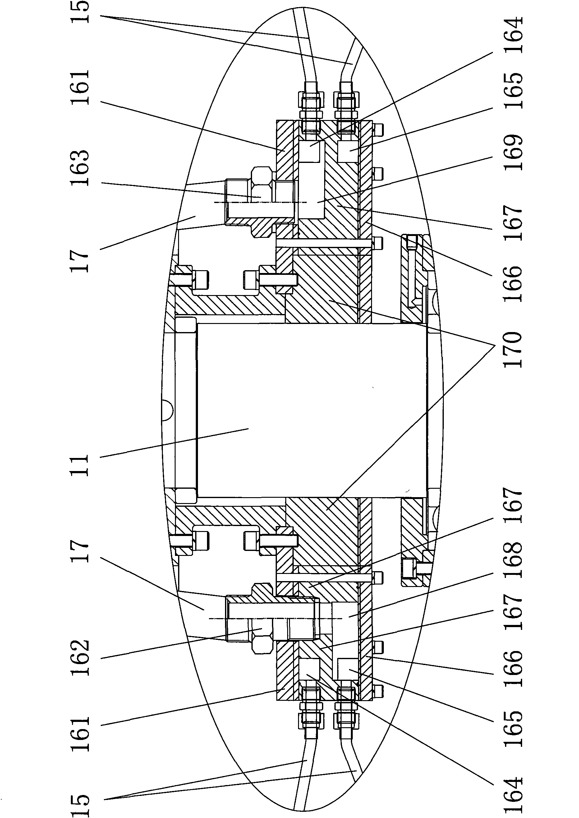 Hydraulic oil pipe system for plastic bottle cap molding press