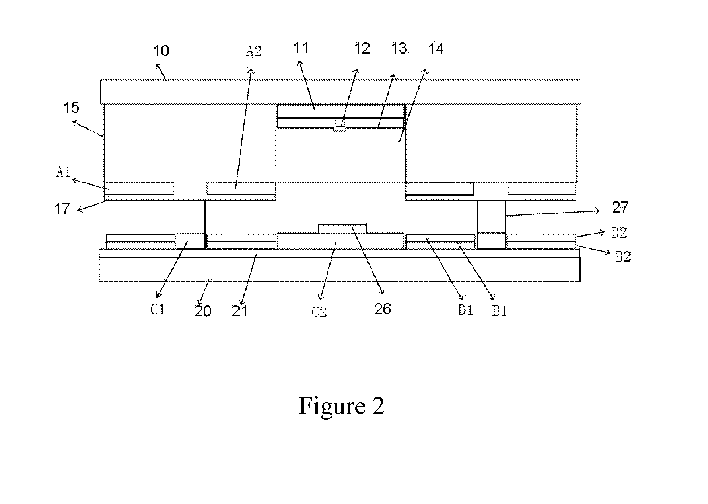 Symmetric quadrupole structured field emission display without spacer