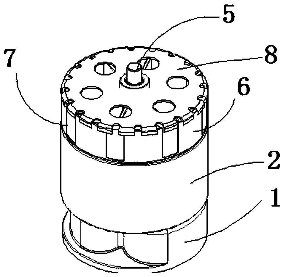 Planetary reducing mechanism for four-way switching valve