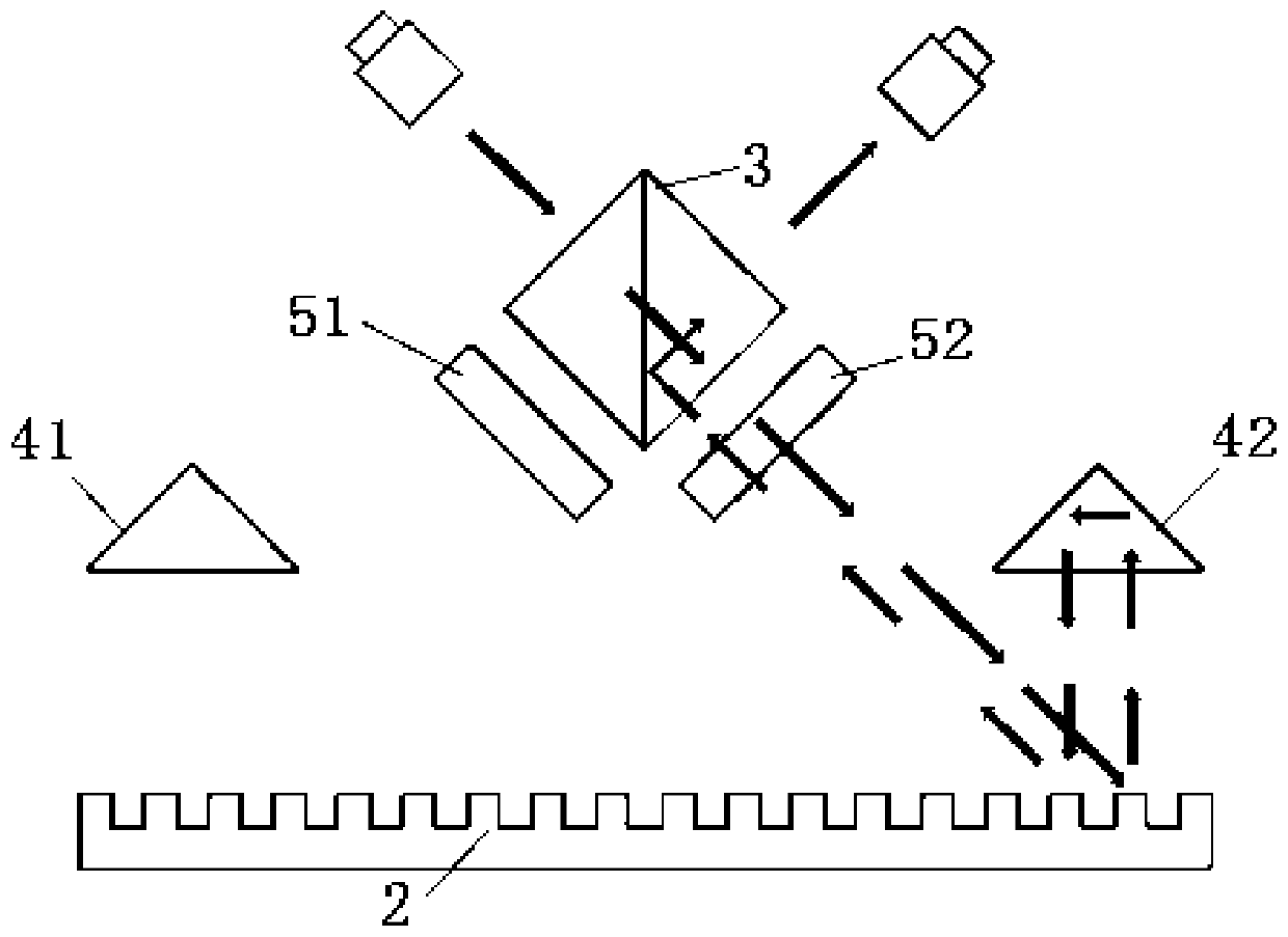 Grating displacement sensor based on second diffraction light interference