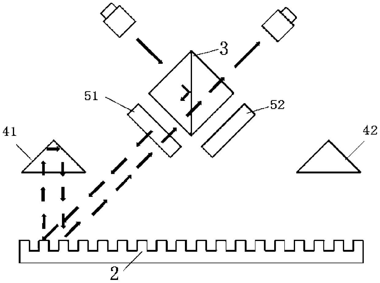 Grating displacement sensor based on second diffraction light interference