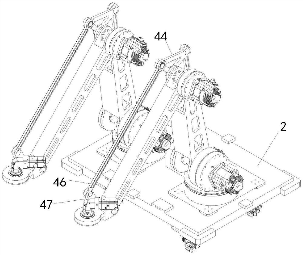 Parallel multi-axis robot and container stacking robot provided with same