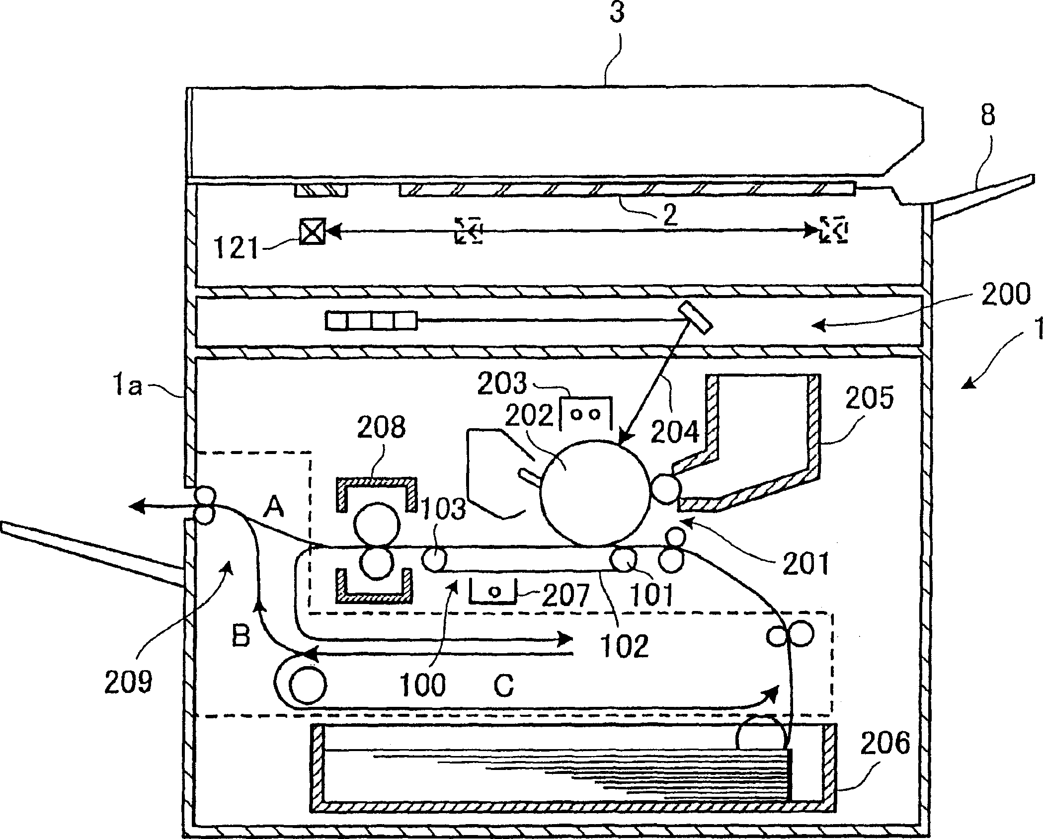 Belt conveyance apparatus and image forming apparatus using such a belt conveyance apparatus