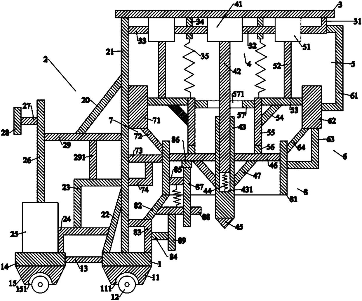 A construction site drilling machine