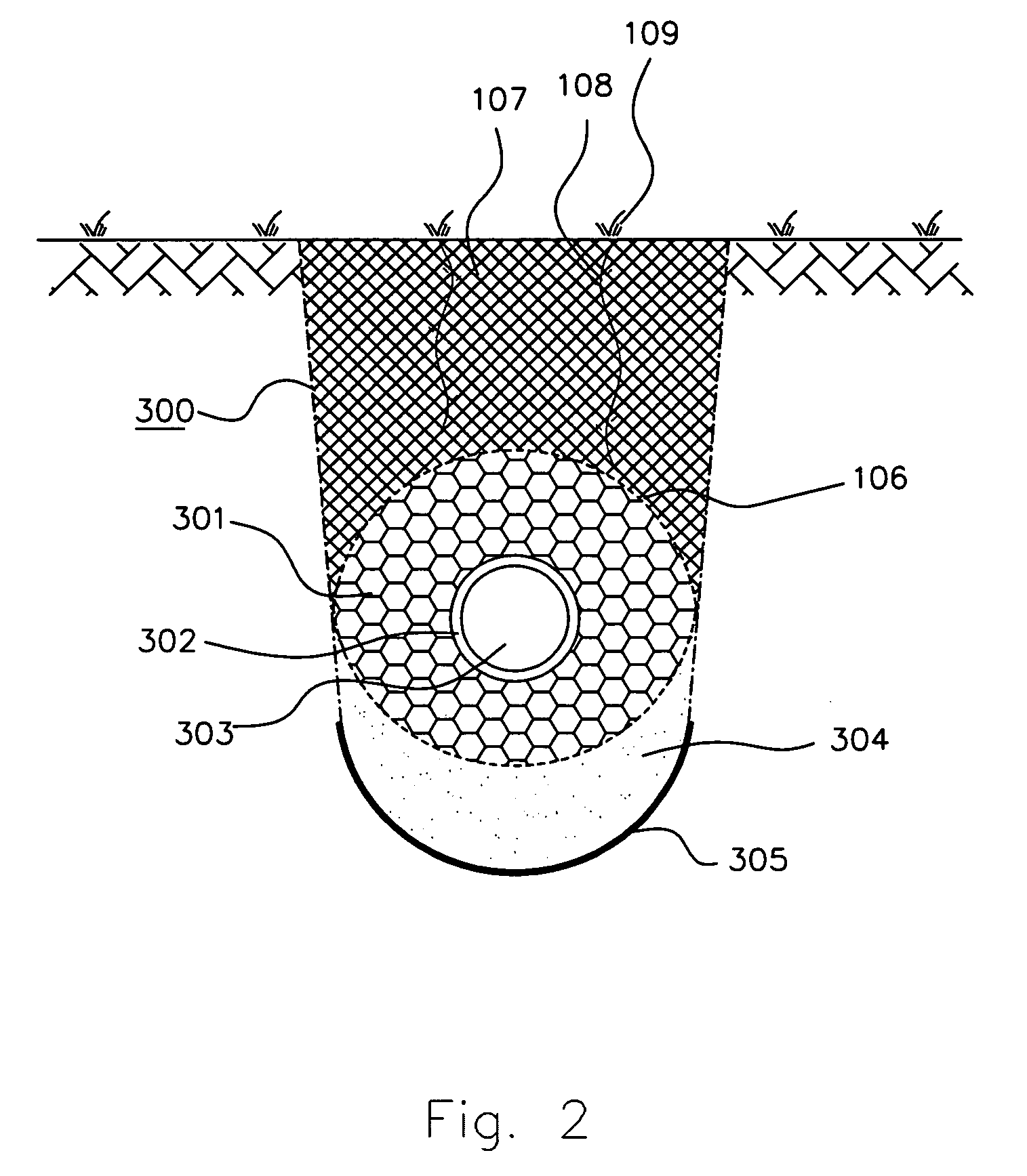 Capillary permeation driven pottery pipe trench waste water treatment system