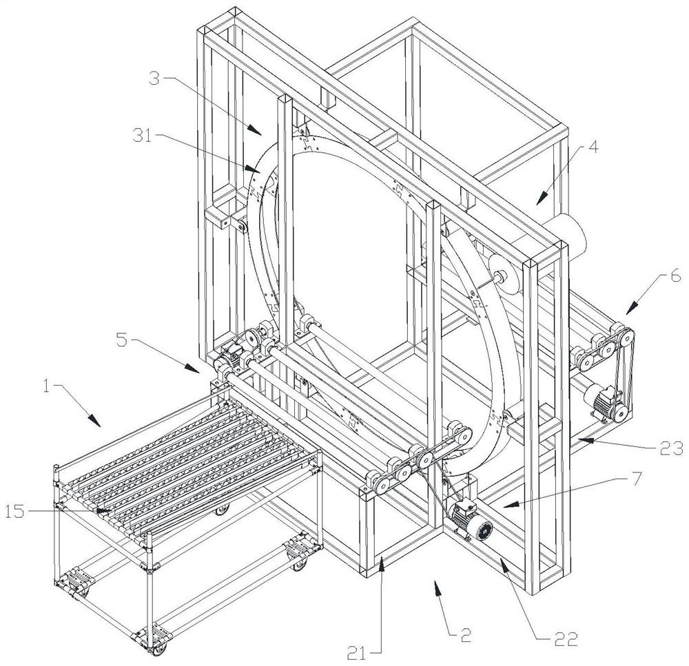 Automatic packaging device for textile material rolls