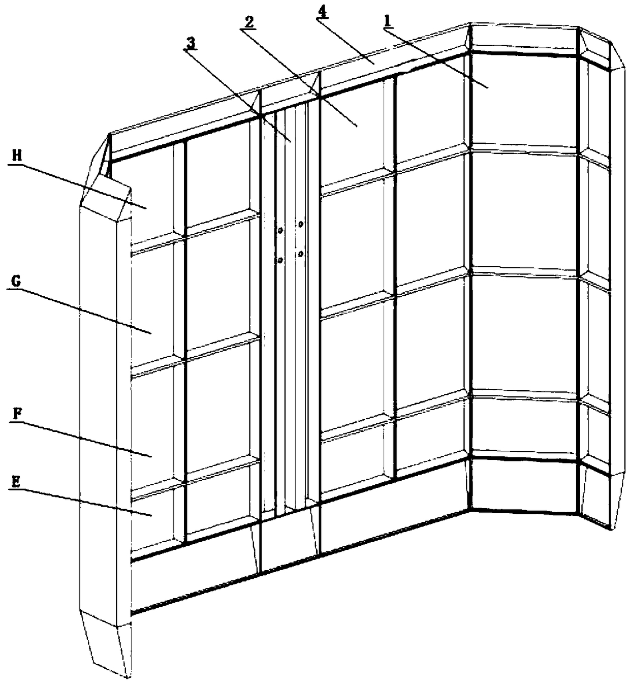 Sliding plate type internal mold plate of thin-wall hollow pier with variable section