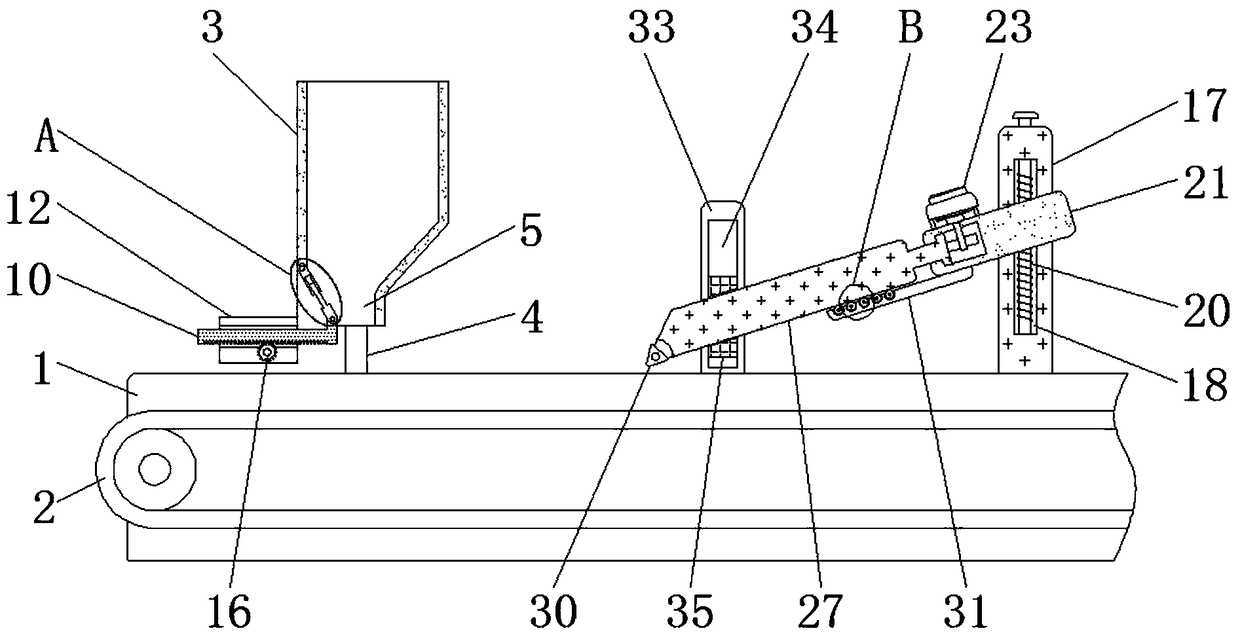 Spreading device for silver carp processing and capable of controlling product quantity conveniently