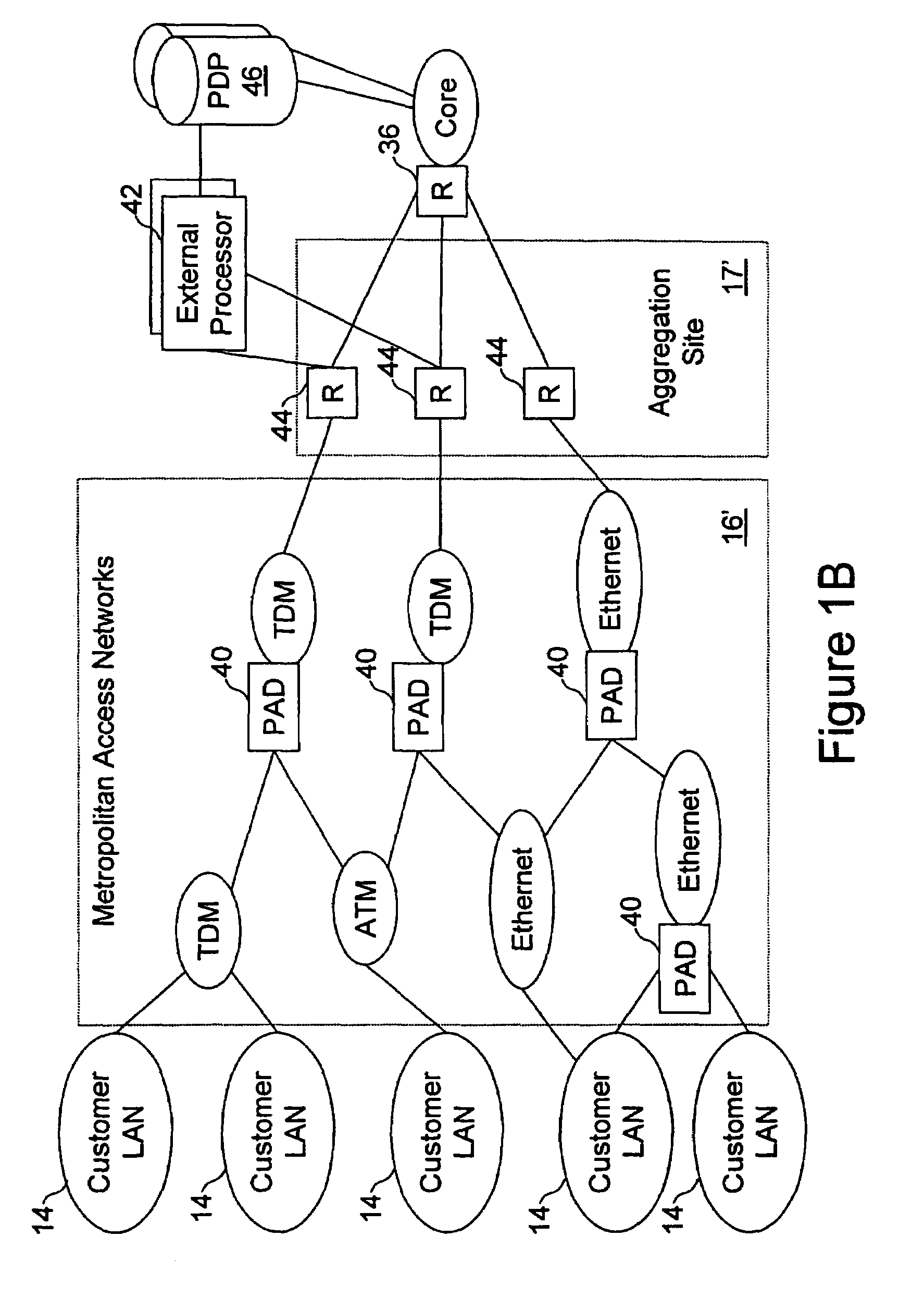 Network access system including a programmable access device having distributed service control