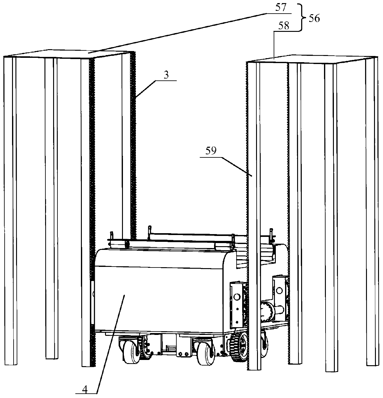 AGV, automatic storage device and working method