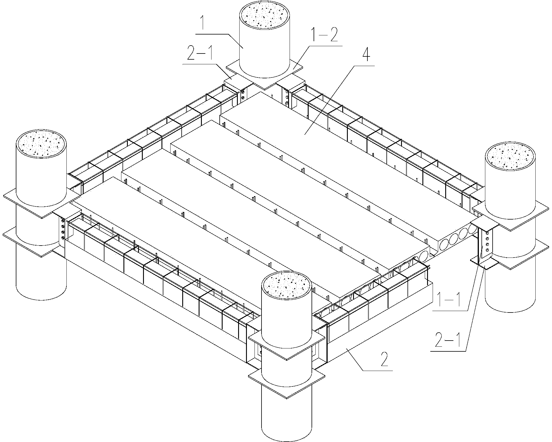 Integral connecting system for steel-concrete composite structure component of prefabricated construction