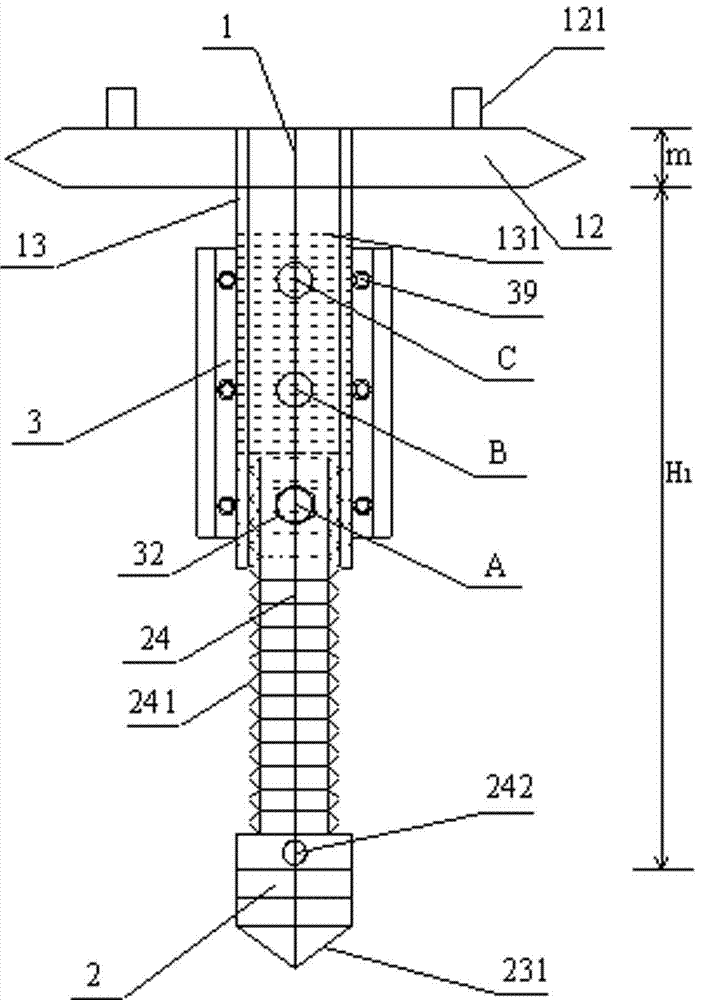 Telescopic anti-drill-balling mixing pile drill bit