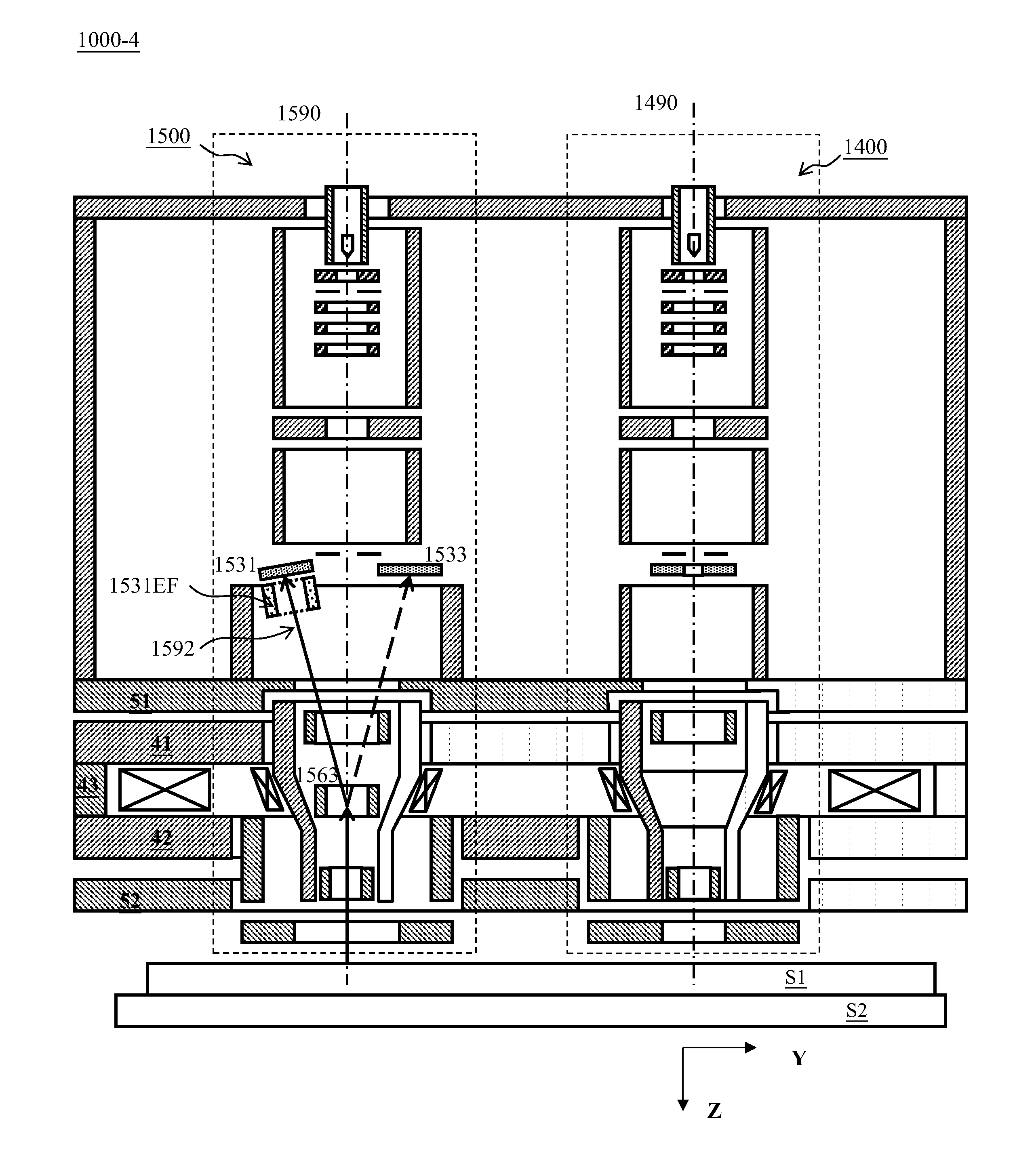 Apparatus of plural charged particle beams with multi-axis magnetic lens