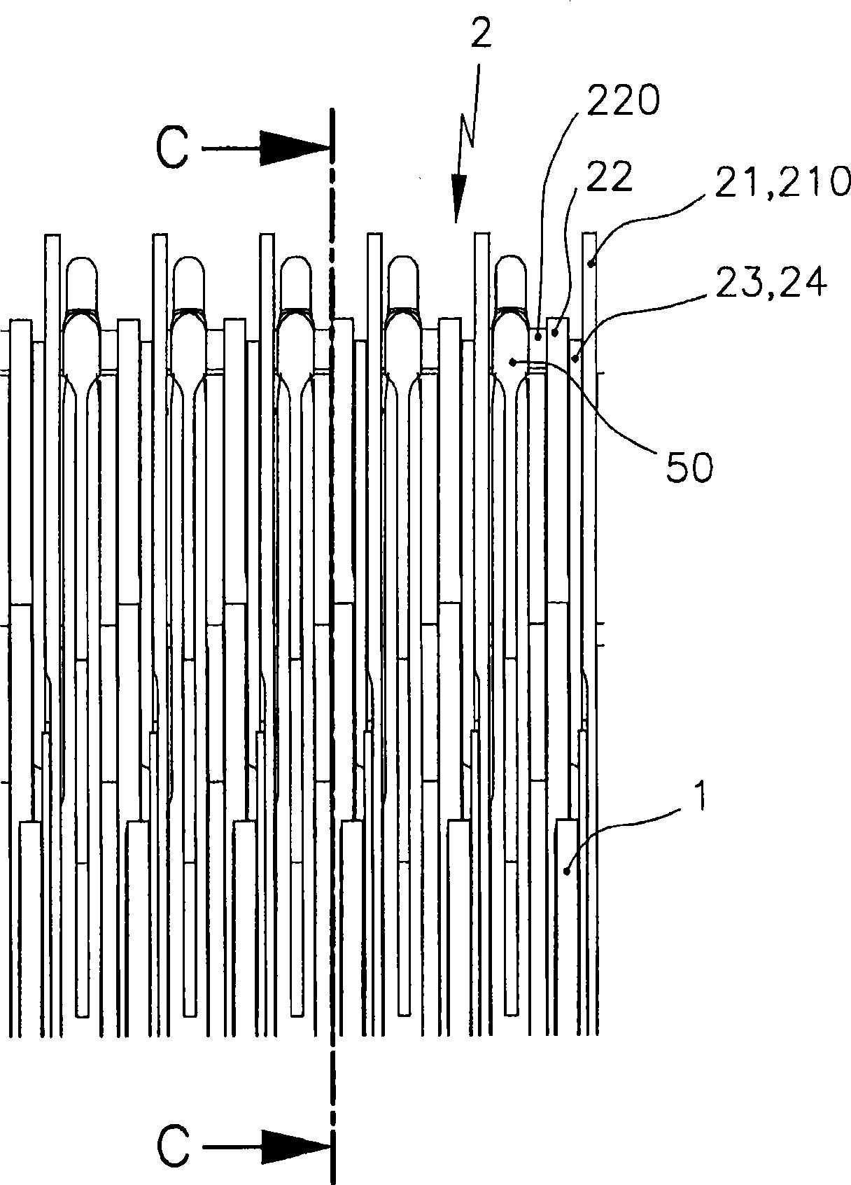 Cartridge of a knitting machine