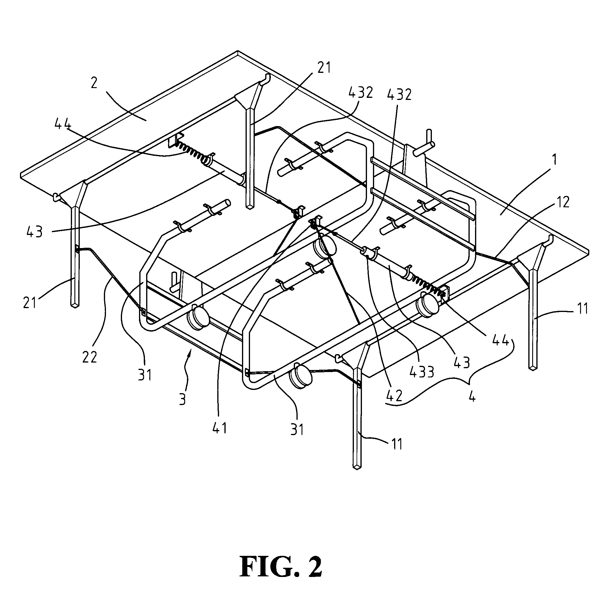 Ping pong table with folding protection mechanism