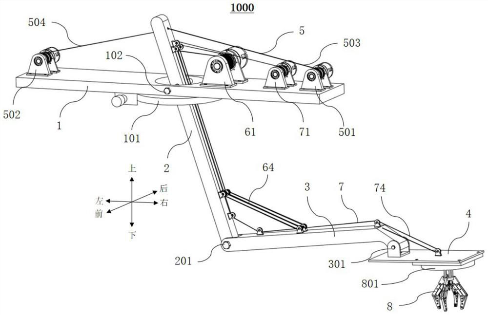 Cable-driven series-parallel palletizing robot with characteristics of light weight and high bearing capacity